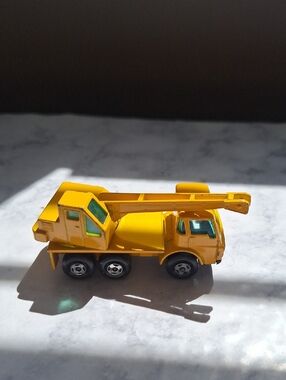 Lesney Yellow Crane Truck Toy with Movable Arm - Collectors Vehicles